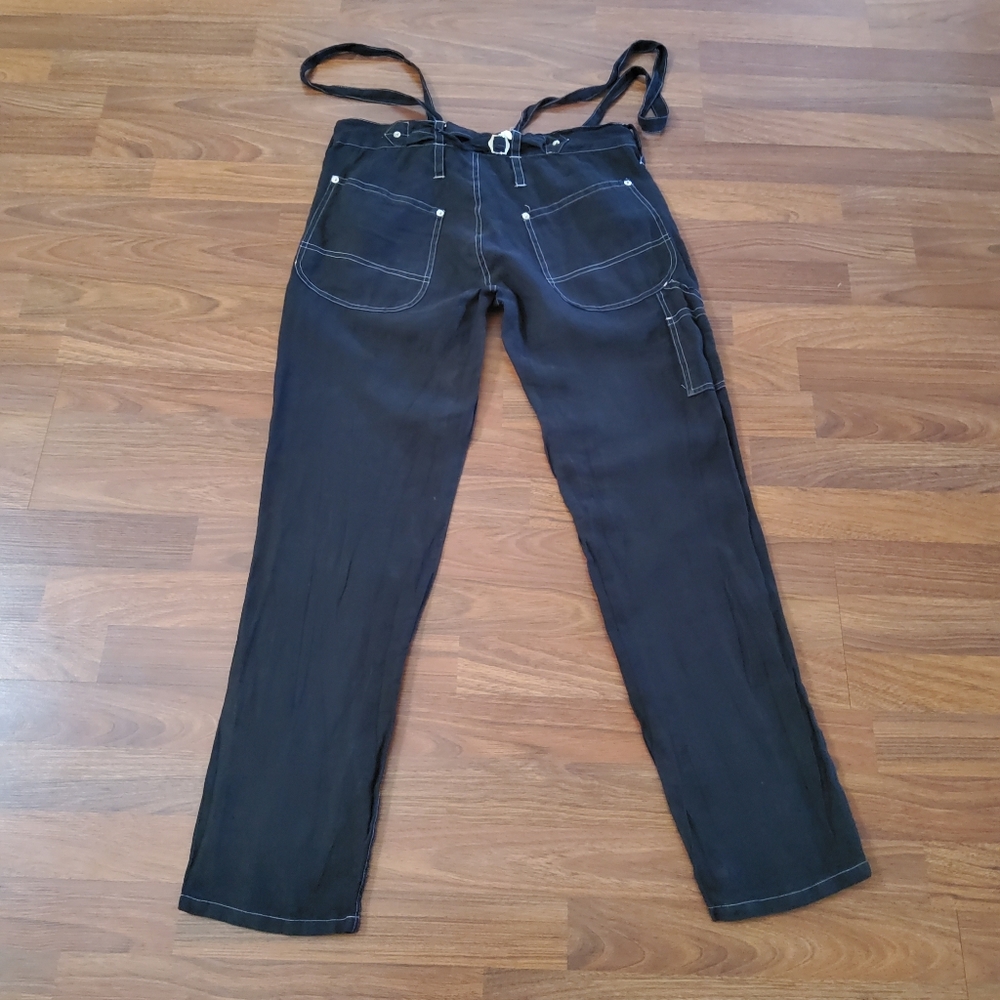 NWOT Johnny Was Suspender Strap Casual Pants Size M Black New - Picture 5 of 6